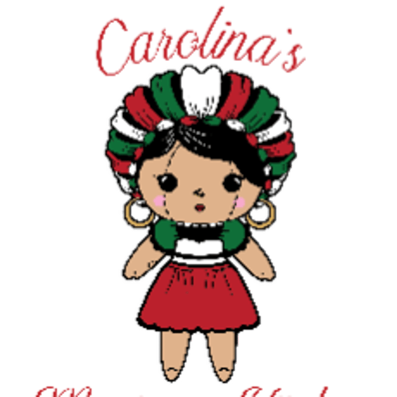 Carolina's Mexican Kitchen logo, a painted Mexican doll