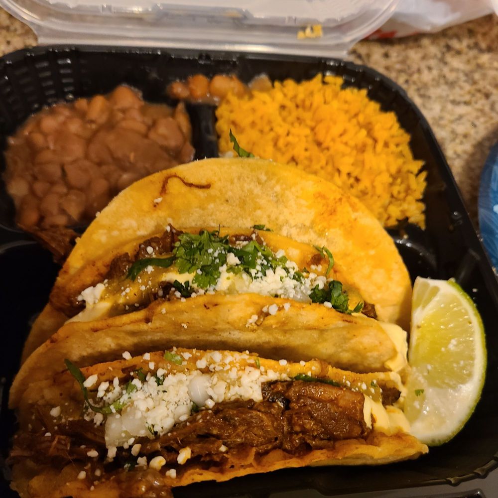 Close-up of quesabirria tacos