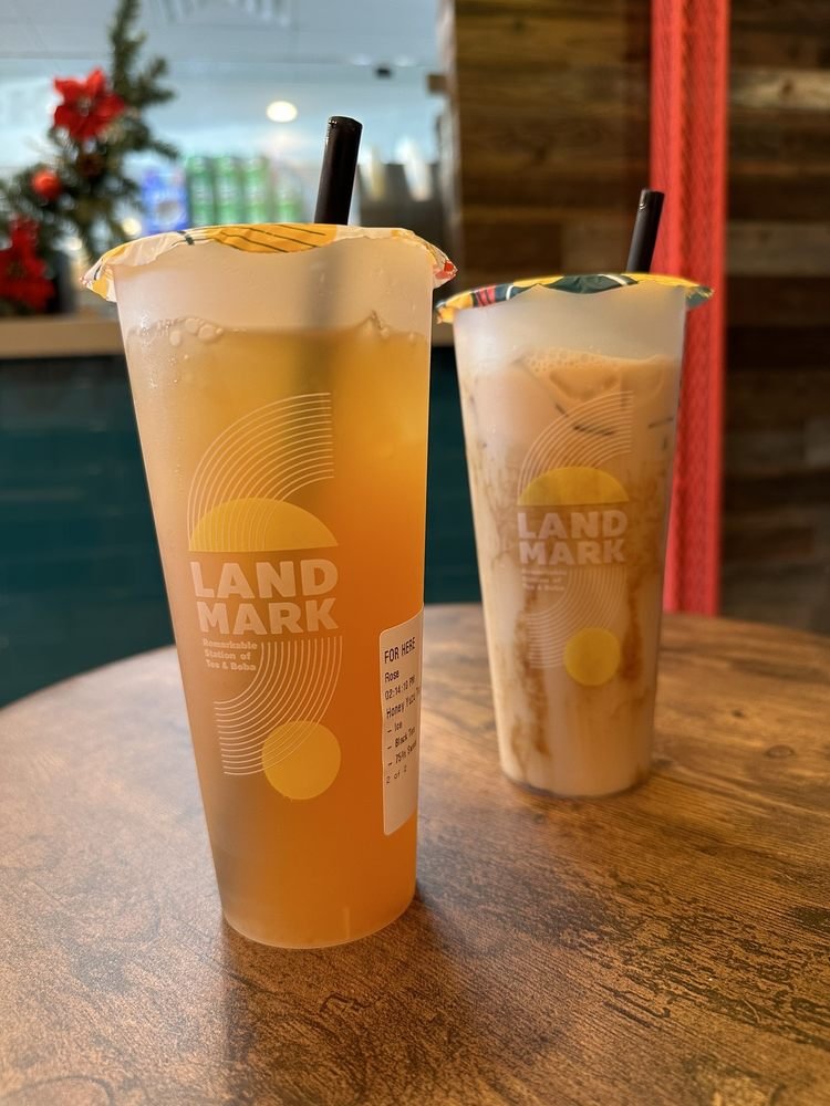 Brown Sugar Milk Tea with dark syrup streaks down the cup