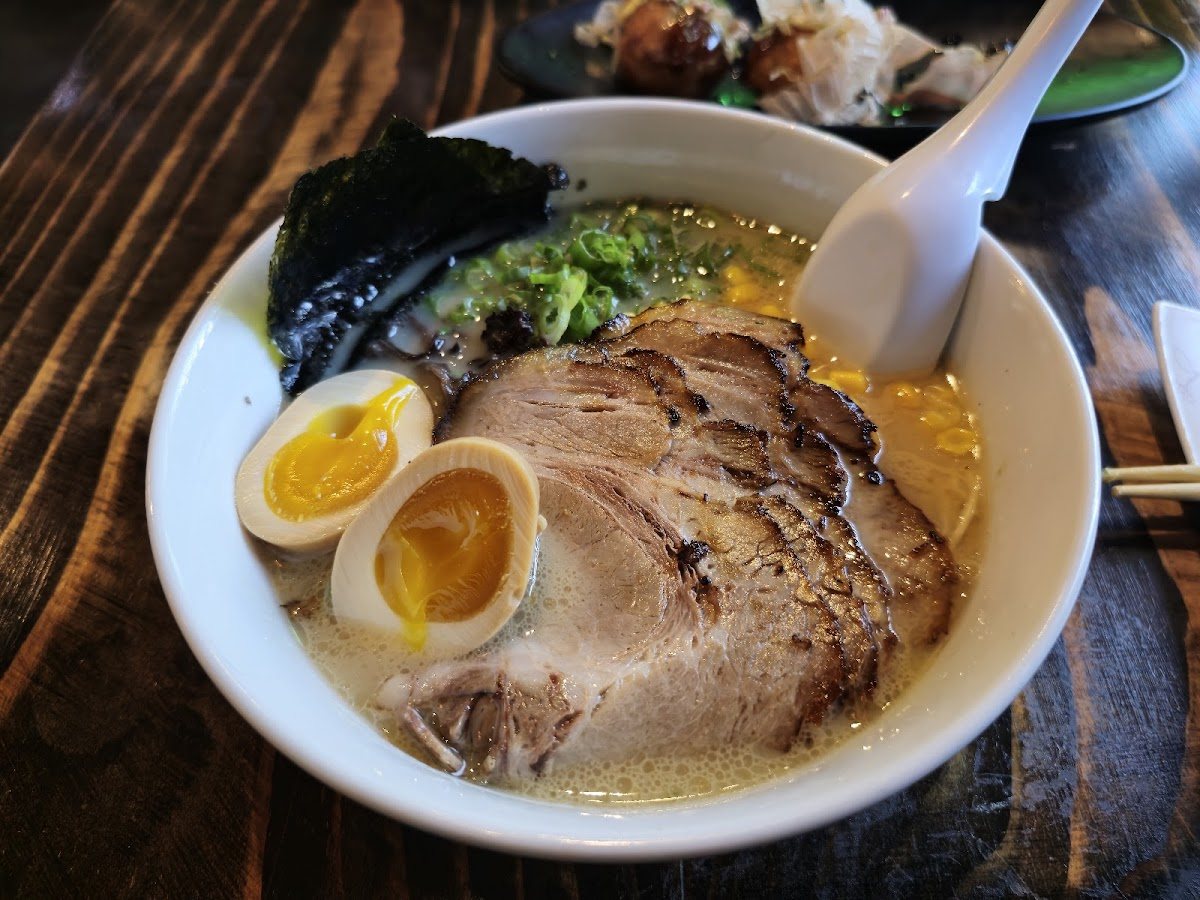 Sakura Ramen with cha-shu, ajitama egg, nori and green onion